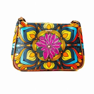 Mała Listonoszka Damska MULTICOLOR – Wegańska, Kolorowa Mandala, Lekka (Crossbody)